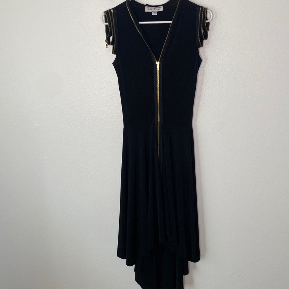 Sohung Design black zipper details dress size XS made in USA